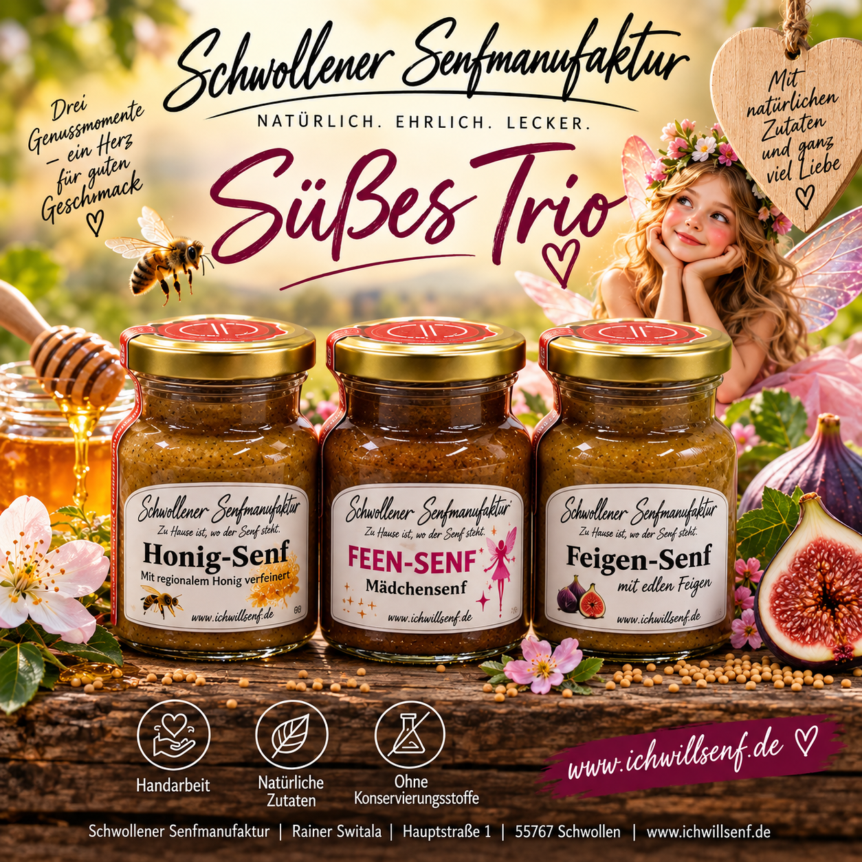Süßes Trio – Honig, Fee & Feige 130 ML pro Glas